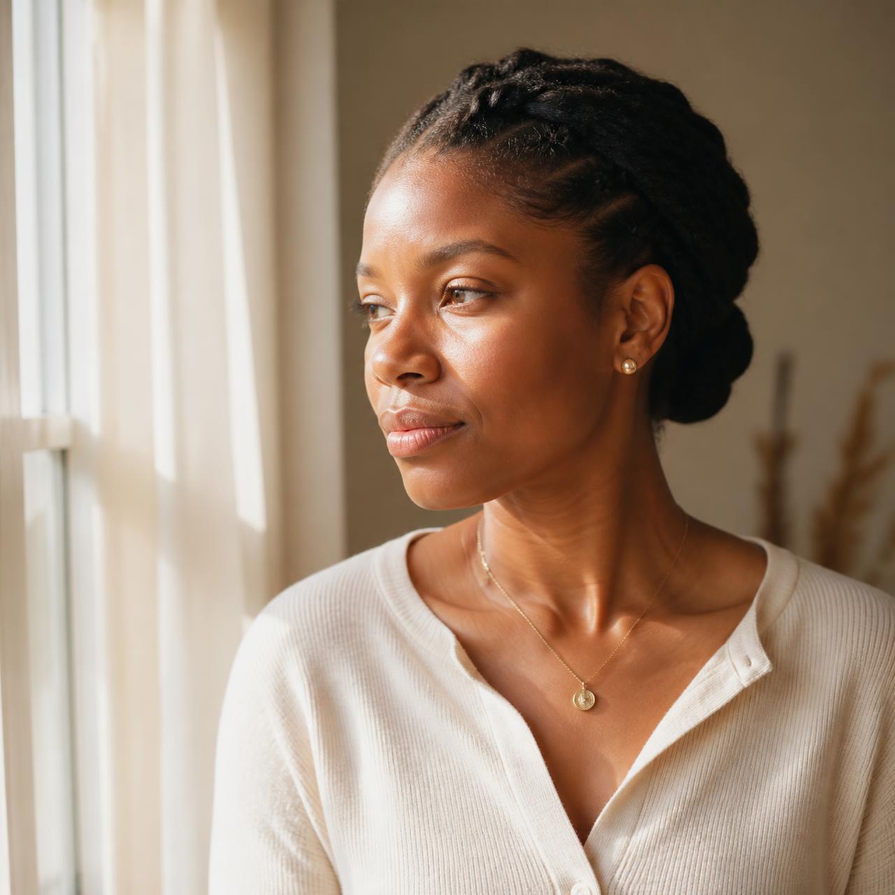 Protective style in warm afternoon light