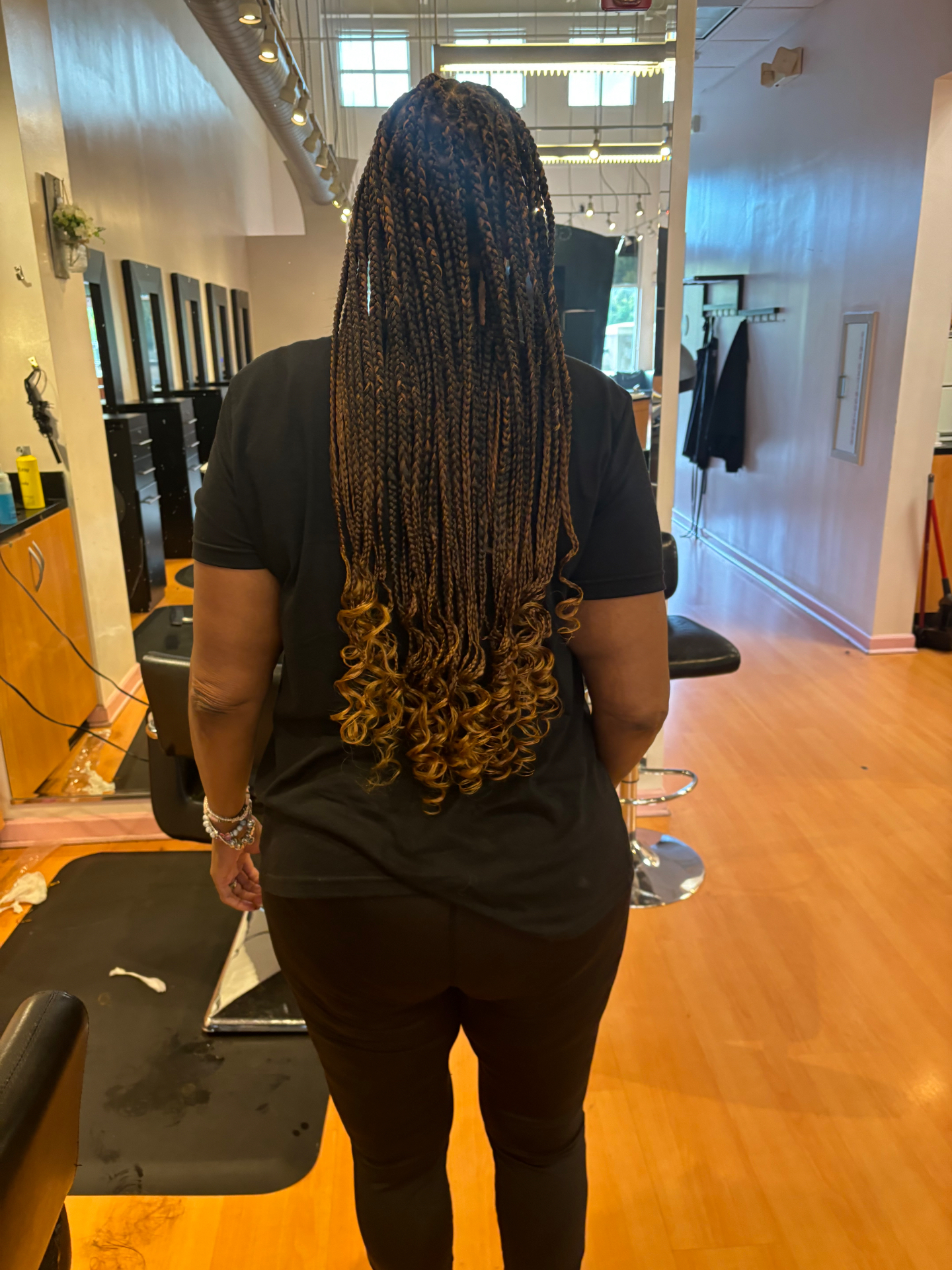 Long Knotless Braids — Protective style natural hair transformation