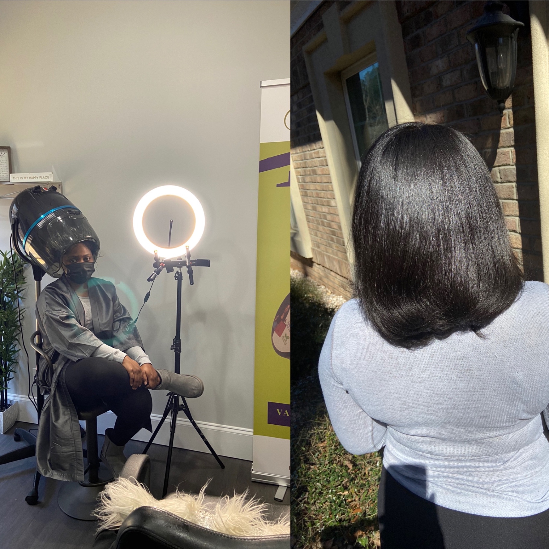 Signature silk press — fine natural hair result