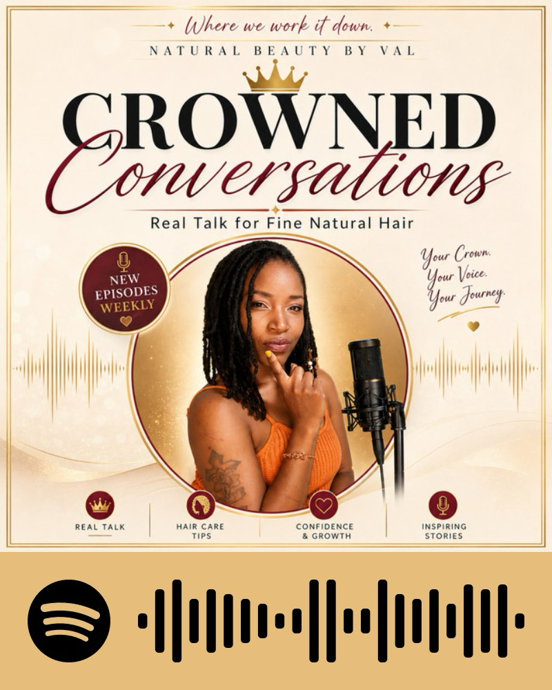 Crowned Conversations podcast cover — Real Talk for Fine Natural Hair